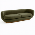 Canapé 3 places 230 x 95 x 75 cm en tissu vert olive style organique