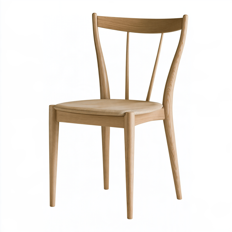 Chaise de salle à manger 45 x 52 x 85 cm en bois beige style scandinave