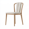 Chaise de salle à manger 48 x 55 x 85 cm en bois beige avec assise rembourrée