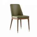 Chaise de salle à manger 50 x 57 x 85 cm en similicuir vert olive style contemporain