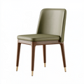 Chaise de salle à manger 48 x 58 x 84 cm aspect cuir vert olive bois style contemporain