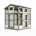 Enclos extérieur pour chat 180 x 90 x 180 cm en bois vert et blanc avec grillage et toit